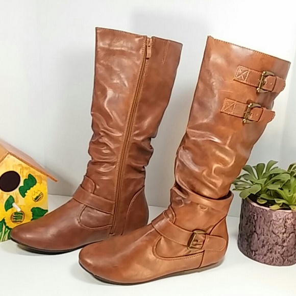 🆕 Forever Link Tan Mid Calf Almond Toe Boot 🆕 - Picture 2 of 7